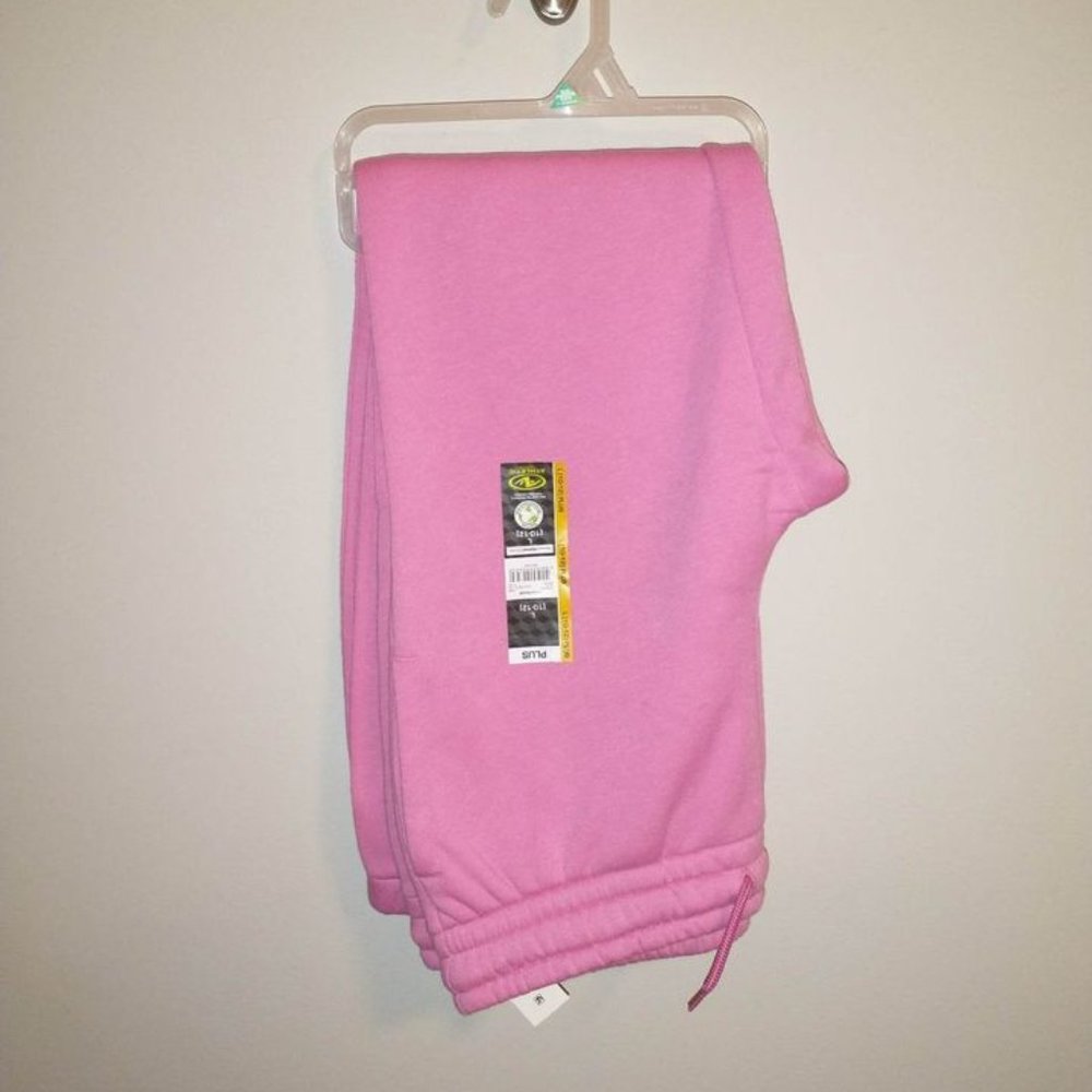 nwt girls fleece jogger pants, pink, size L(10-12), brand - athletic works K-132